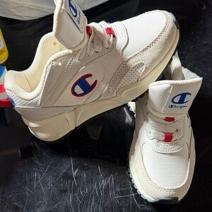 Champion Kids' Cream and Red Sneakers